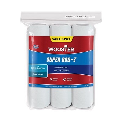 Wooster R725-9 White Paint Roller Cover 3/8 x 9 W in. for Semi-Smooth Surfaces