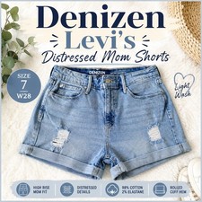 Denizen Levi  s Mom Shorts Distressed Light Wash W28 Size 7