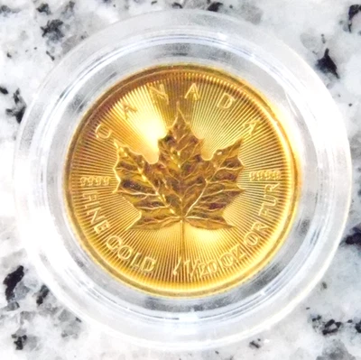 Kanada 1/20 Oz Maple Leaf 2025 1$ Charles 3. Goldmünze 1/20 Unze 9999 Fein Gold - Bild 1 von 4