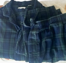 J Crew Men's Plaid Flannel Pajama Set Long Sleeve Button Up With Pants XL