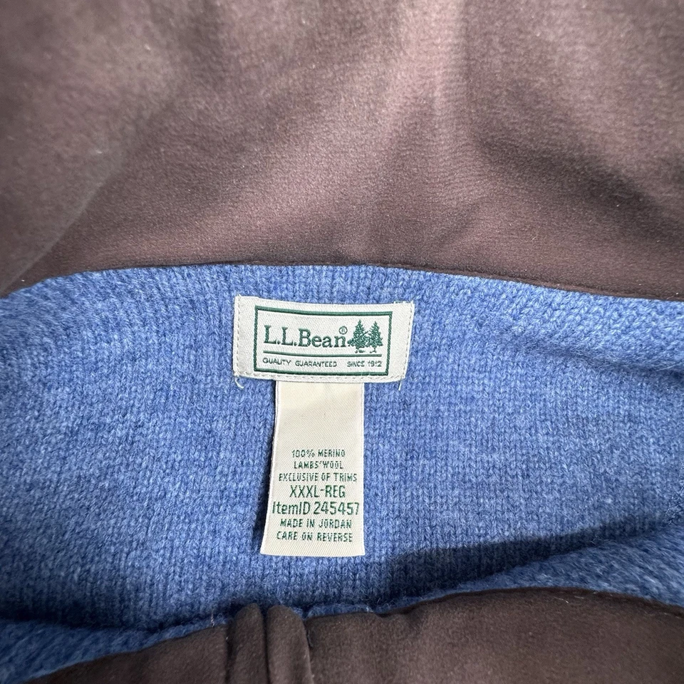 L.L. BEAN-100% Merino Lambs Wool Mens Full Zip-Front Vest XXXL-Reg Cabincore - Image 2 of 4