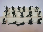 Marx 1950's / 60's Battleground  / Complete Matched Set of 16 US Marines / Green
