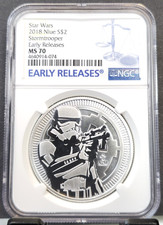 2018 NIUE SILVER 2 DOLLARS STORMTROOPER STAR WARS NGC MS 70 EARLY RLEASES RARE