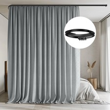Room Divider Curtain with Flexible Ceiling Track Set. Light Grey W100 x H96 1