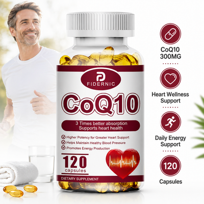 CoQ10 120 Capsules Coenzyme Q10 Dietary Supplement by FIDERNIC