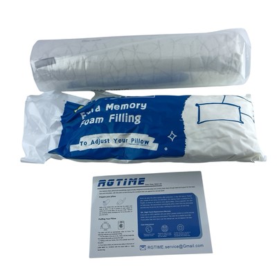 RGTIME Shredded Memory Foam Pillow plus Extra Fill Expands to Standard Size