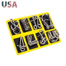 8x Metal Crafts Chinese Ring Puzzle IQ Brain Teaser Kid Adult Educational Toy a