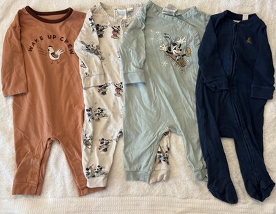 Baby Boy  3-6M Clothing Lot H&M Cat & Jack GAP Sleeper Romper Bundle EUC