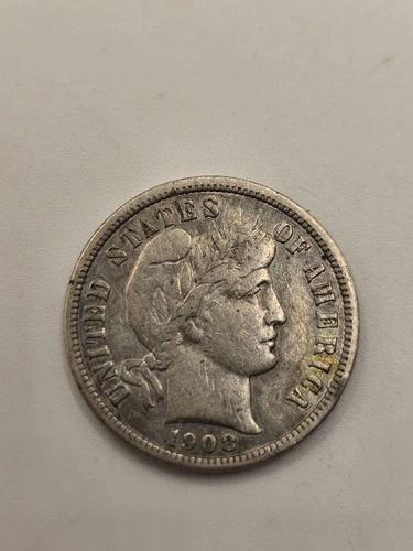1908 S Barber Dime 10c Liberty Head Ungraded Silver US Coin ☆ 1039