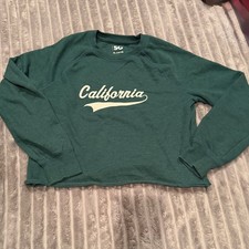 SO Girls California Cropped Crewneck Sweatshirt Green Size XL 14/16 