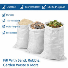 BAG SACKS WOVEN LARGE EXTRA HEAVY DUTY RUBBLE SAND BAG SACKS POLYPROPYLENE PB