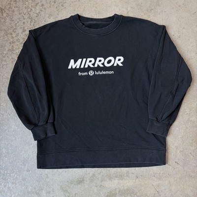 Lululemon Mirror Crew Sweatshirt Oversized Pullover Black Workout Womens Large**