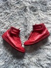margiela future hi top red leather sneakers, size 42eu, no box