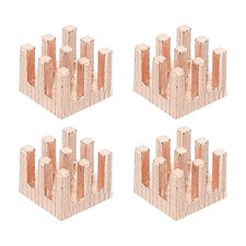 4 Pcs Copper Heatsink 6x6x5mm, Heat Sink Cooler Radiator for Raspberry Pi