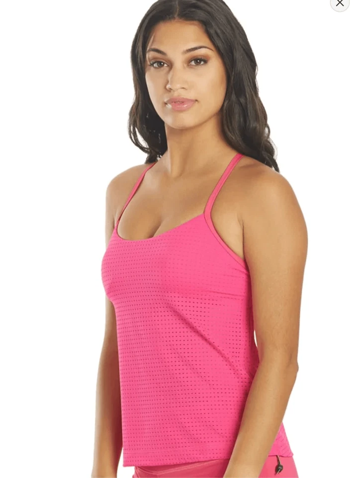 Nuevo con etiquetas - Tankini Nike Swim Essentials para mujer en capas - talla mediana rosa Prime Foto 2 de 4