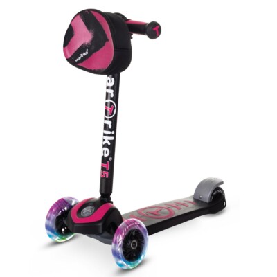 smarTrike T5 mit Leuchträder & Tasche Outdoor Scooter für Kinder pink TOP