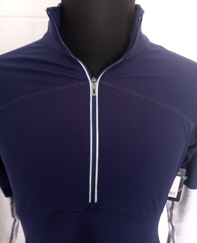 KORSA Pullover Shirt Damen Medium Langarm Laufen Jogging 1/2 Zip blau NEU