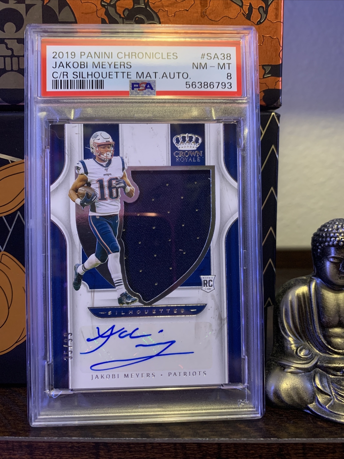 Jakobi Meyers Panini Chronicles Crown Royale Silhouette Material Autographs #SA38 Base