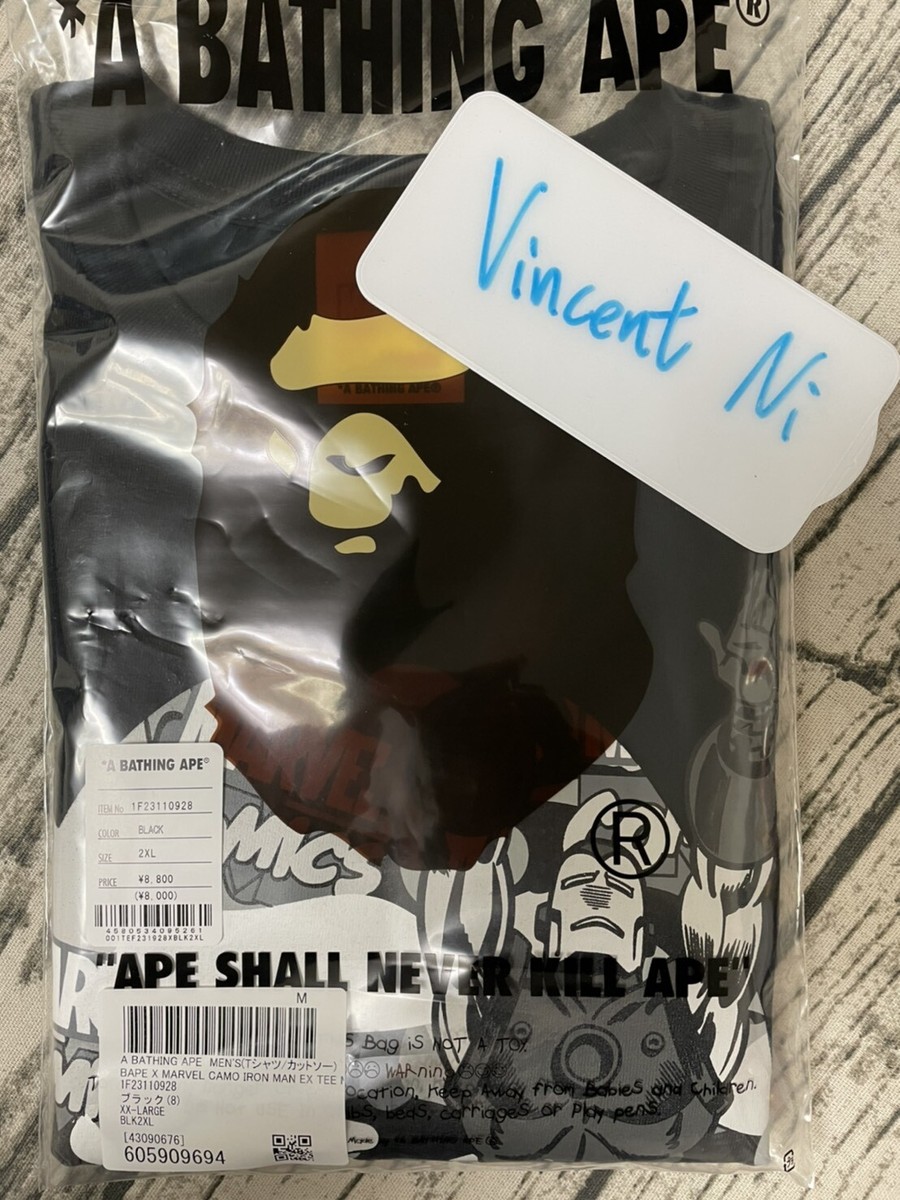 A BATHING APE x MARVEL CAMO IRON MAN EX TEE SIZE XL XXL