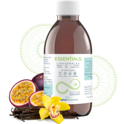 Essentials Liposomales Vitamin D3, K2-MK7, B12, Magnesium vegan aus Deutschland