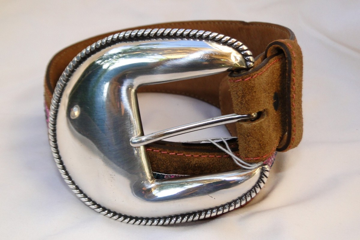 New Tony Lama Light Brown Leather Beaded Western Women Belt 