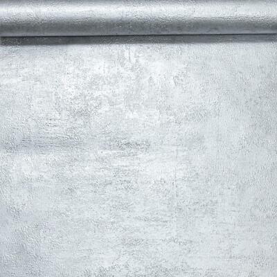 Uni Metallic Silber Tapete Rasch Struktur Industrial Used Effekt