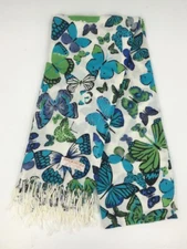 NEW VINTAGE FASHION PASHMINA BUTTERFLY PRINT NATURAL SOFT SHAWL SCARF WRAP #38-1