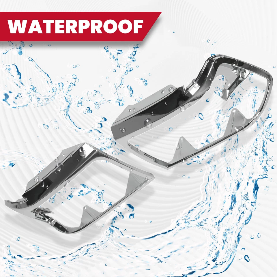 HECASA Chrome Headlights Trim Bezel Pair For 1992-1996 Ford Bronco F150 Pickup Foto 2 de 4