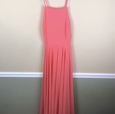 Lulus Women’s Mythical Kind of Love Pink Cross Strap Open Back Maxi Dress Size M