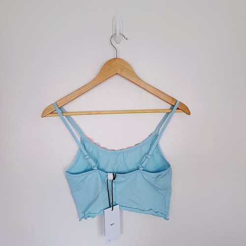 Daisy Street Top Size 10 Cropped Vest Floral Blue Pink Summer Festival Brand New - Picture 7 of 12