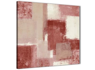 Rot und Creme Badezimmer Leinwand Wandbild Accessoires - Abstrakt 1s370s - 49cm