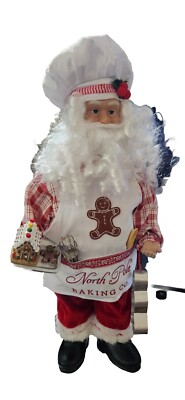 Bakers! Christmas Jolly  Santa 19'' Sleigh Hill Gingerbread North Pole Baking Co.