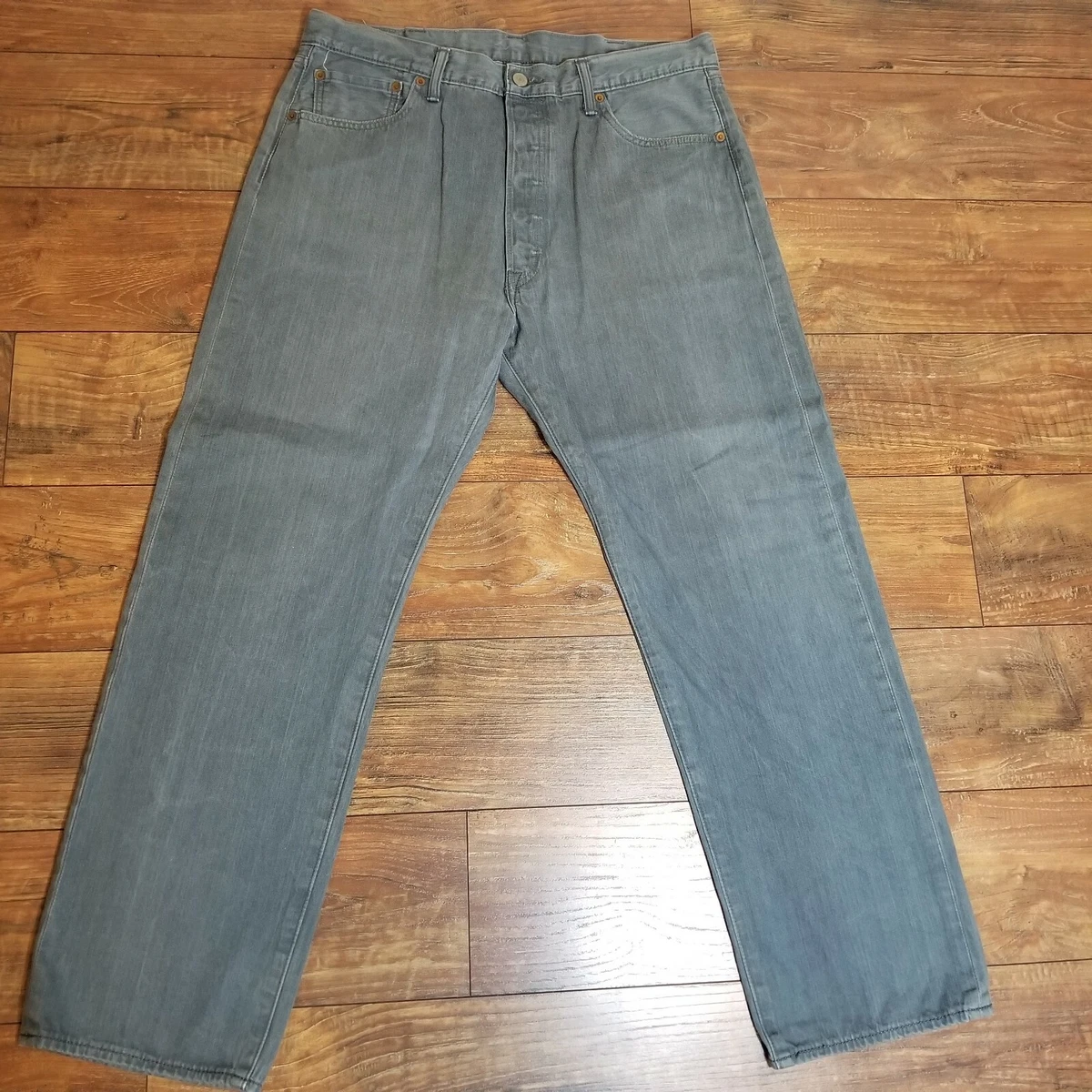 Levis 501 38X32 Gray Light Weight Straight Leg Fly Jeans Mens | eBay