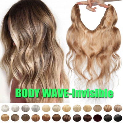 THICK Body Wave Hidden 100% Remy Human Hair Extensions Wire In  Weft