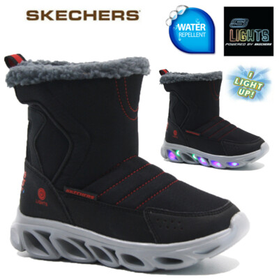 JUNGEN SKECHERS LEUCHTENDE STIEFEL WINTER WARM SCHNEE MOND MUCKER WASSERDICHT GUMMISTIEFEL
