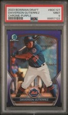 Daiverson Gutierrez 2023 Bowman Draft Chrome Purple 139/250 #BDC127 PSA 9