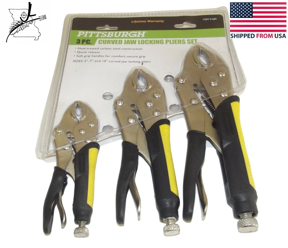 5-Inch Curved Jaw Locking Pliers – 1-1/8 Inch Capacity, With Wire Cutter, Non-Slip Grip - View #3