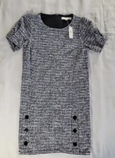 Loft Dress Womens 6 Petite Dress Black White Long Short Sleeve Party Office NEW