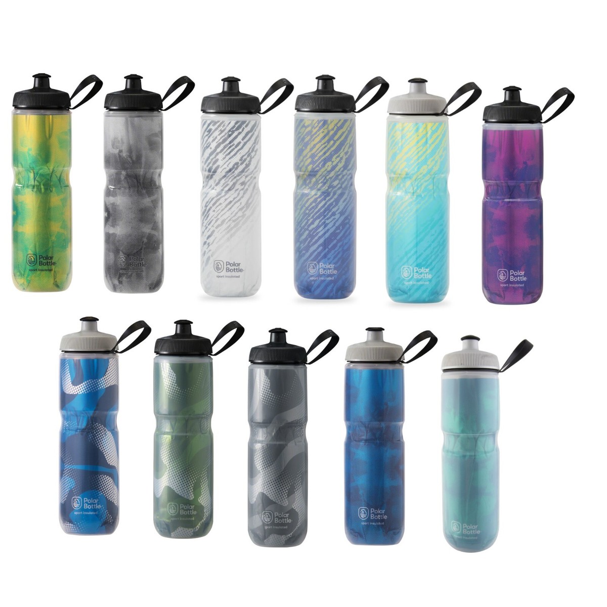 Polar Insulated Water Bottle Bike 24oz Assorted Patterns Colors