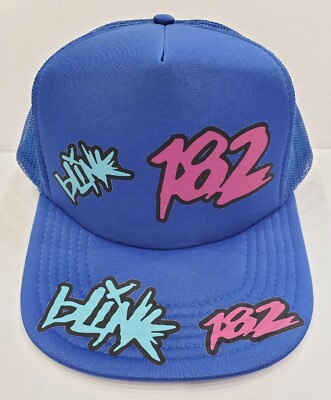 80s 90s Flashbacks B182 Colors Blue Hat Trucker 5 Panel  Adjustable