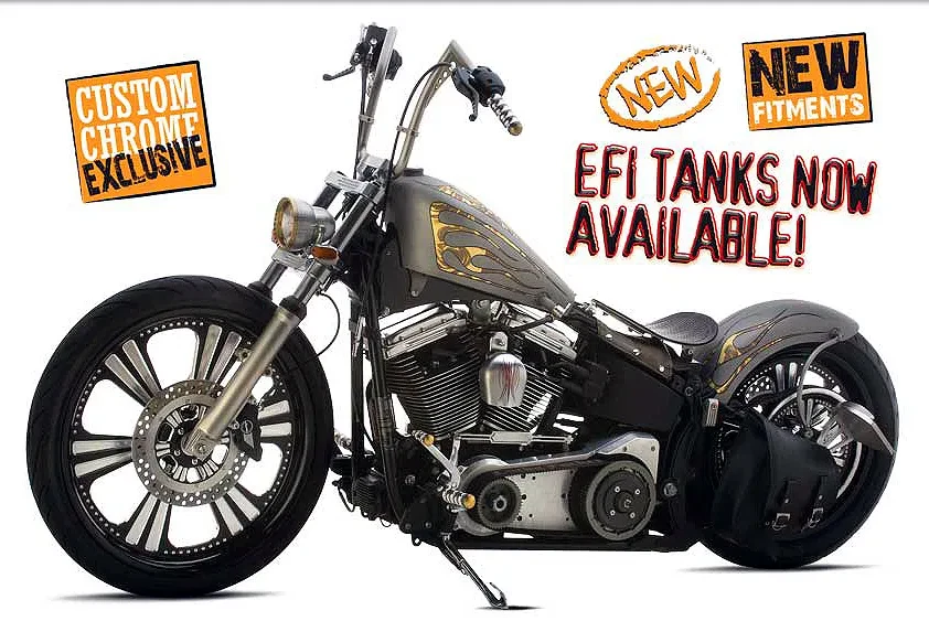 Tanque de gasolina Lucky Sucker personalizado apto para Harley con carburo doble cámara Softail Foto 3 de 4