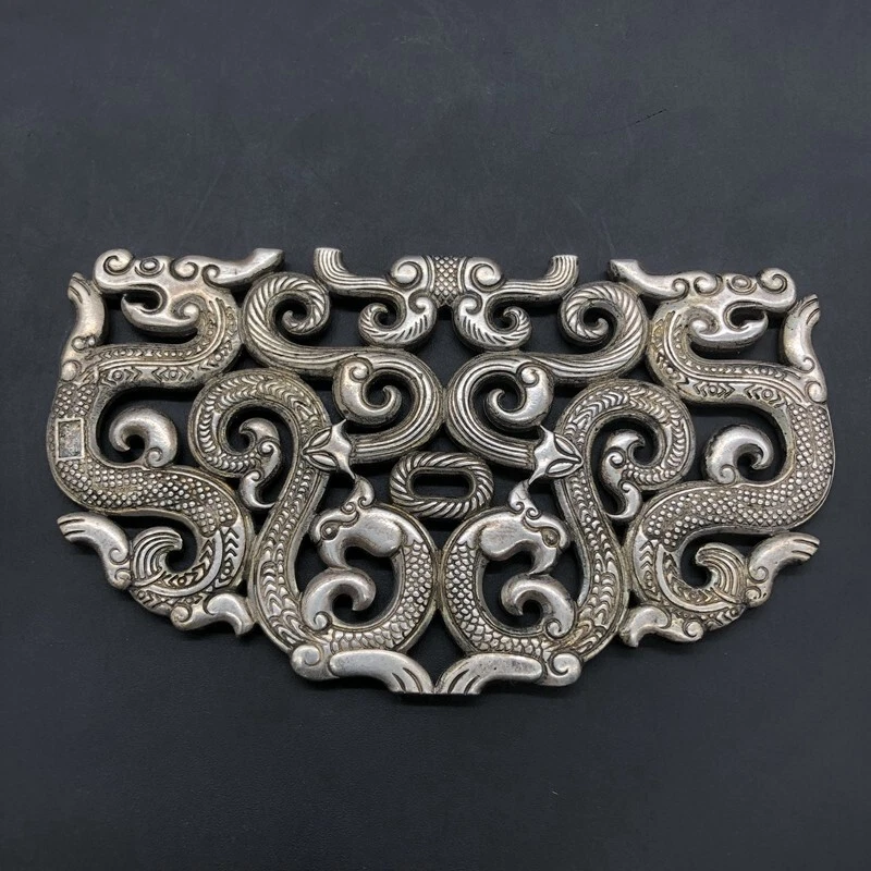 Antiguo Colgante Colección Patrón Nube China Decoración Plata Foto 2 de 4