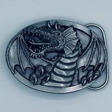 DRAGON BELT BUCKLE PEWTER VINTAGE ARROYO GRANDE BUCKLE CO 1990 MADE IN USA