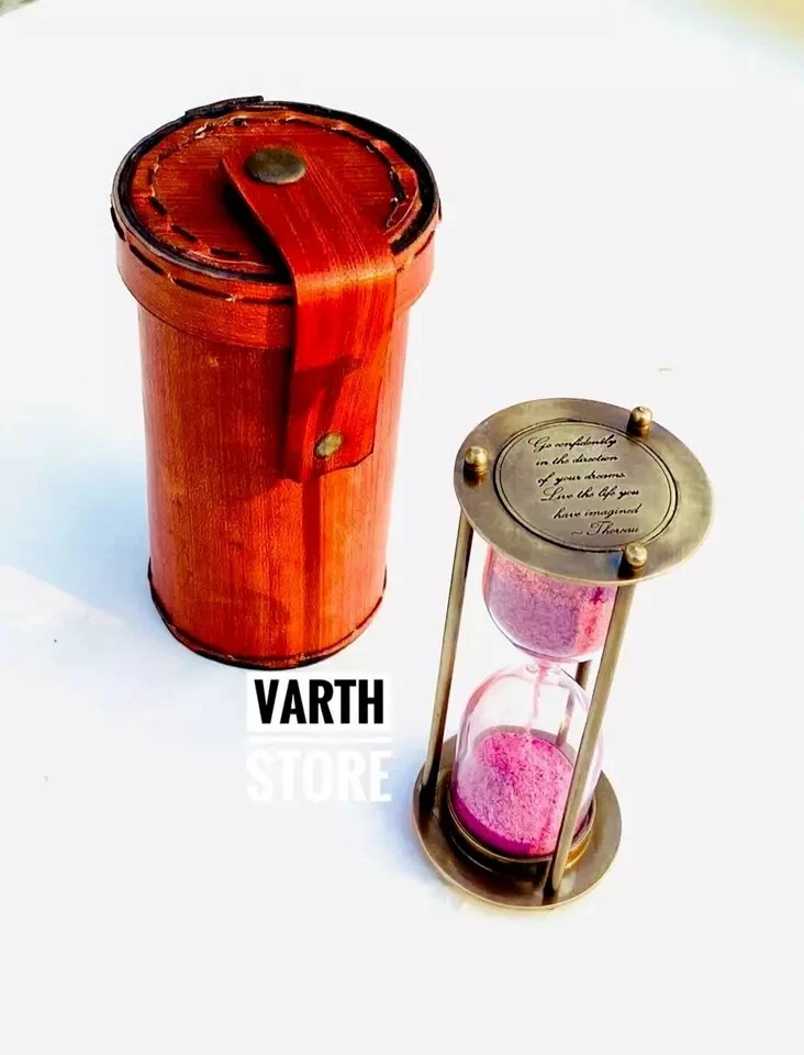 Sand Timer Hourglass , Brass Nautical Maritime Hour Glass Vintage Sand Clock - Image 3 of 4