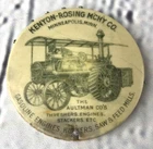 Vtg Pocket Mirror Aultman & Co Thresher Engine Stacker Agriculture Farm Tractor