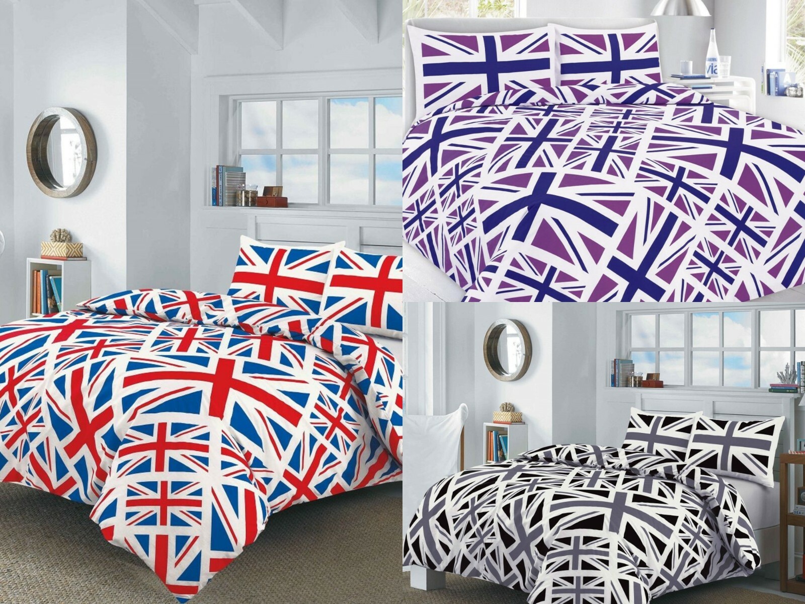 New Polycotton Union Jack Duvet Cover Set Bedding Quilt Cover With