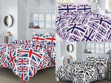New Polycotton Union Jack Duvet Cover Set Bedding Quilt Cover With Pillowcases