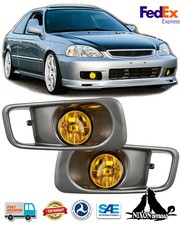 Pair Fog Lights For 1999 2000 Honda Civic Yellow Driving Bumper Lamps Wwiring Pair Fog Lights For 1999 2000 Honda Civic Yellow Driving Bumper Lamps Wwiring