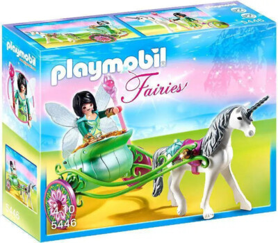 Playmobil 5446 Faires Unicorn Carriage With Butterfly Green Fairy Figure  NEW