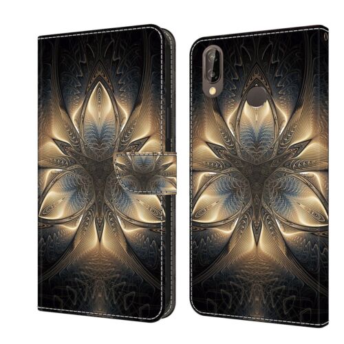 Painted Flip Card Wallet Stand Phone Case For Huawei Y5 Y6 Y7 2018 Honor 7A 8A - Picture 22 of 32